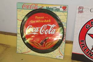 lot 381 image: Coca-Cola Metal Sign (in original packaging)