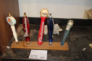 lot 372 image: Lot of (5) Beer Taps - Winterhook, Red Hook Hoptoberfest, Budweiser, Bud Light