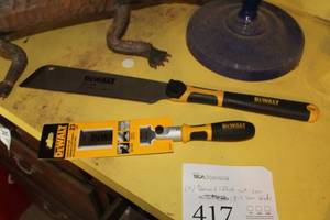 lot 417 image: Lot of (2) DeWalt Hand Tools - Flush Cut Pull Saw, Pull Saw Blade