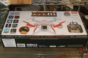 lot 456 image: World Tech Toys Wraith 2.4Ghz 4.5CH Spy Drone (New In Package)