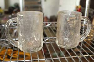 lot 444 image: Lot of (2) Glass Beer Mugs