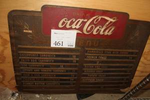 lot 461 image: Vintage Coca-Cola Wooden Menu Board