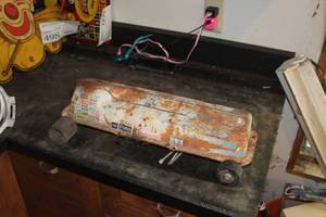 lot 517 image: Home-Made Ford Valve Cover Skateboard