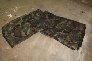 lot 528 image: Camo Moving Blankets with Misc. Yard Dcor
