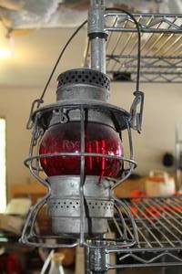 lot 653 image: Vintage Adams & Weston Co Oil Lamp