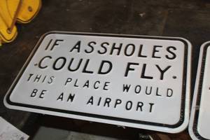lot 613 image: If Assholes Could Fly This Place Would Be An Airport Metal Sign