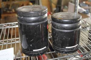 lot 620 image: Lot of (2) Marble Container with Lid