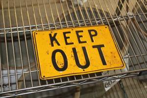 lot 697 image: KEEP OUT Metal Sign