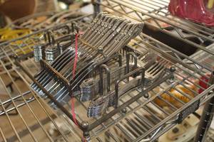 lot 674 image: Flatware Set 10-piece with Flatware Holder