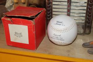 lot 718 image: Worth PX-16 Chicago 16 5 Official League Softball (in box)