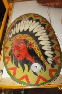 lot 713 image: Childrens Indian Fiberboard Shield