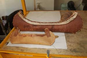 lot 714 image: Lot of (2) Canoe Birch Bark Table Dcor