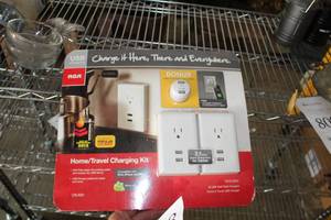lot 805 image: RCA USB HomeTravel Charging Kit Wall Outlet 2bonus Pack (in original packaging)