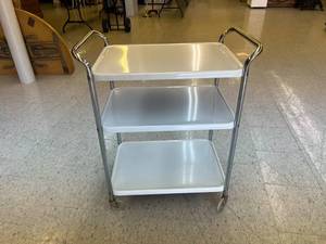 Vintage Metal Cart on Wheels