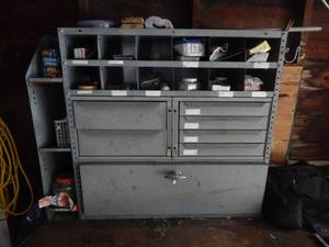 Hardware Shelf With Contents