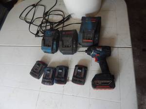 Bosch 18V Lithium Impact Tool With 5-Batteries & 3-Chargers