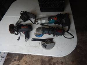 Skil Riciprocating Saw, Black & Decker Screw Gun, Bosch Angle Grinder, Craftsman 38 Drill