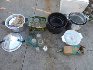 Mirro Pressure Cooker & Assorted Canning Supplies