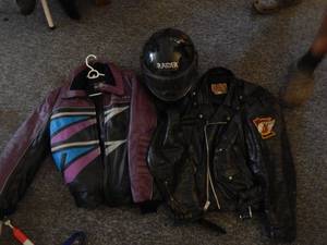 Vintage Motocycle Jacket & Snowmobile Jacket With Helmet
