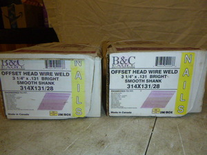 2 Boxes of B&C Eagle Offset Head Wire Weld Nails