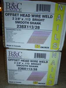 2 Boxes of B&C Eagle Offset Head Wire Weld Nails