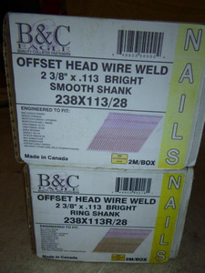 2 Boxes of B&C Eagle Offset Head Wire Weld Nails