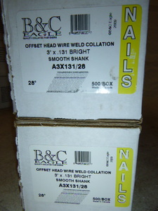2 Boxes of B&C Eagle Offset Head Wire Weld Collation Nails