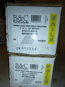 2 Boxes of B&C Eagle Offset Head Wire Weld Collation Nails