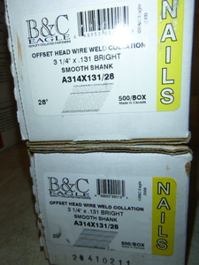 2 Boxes of B&C Eagle Offset Head Wire Weld Collation Nails