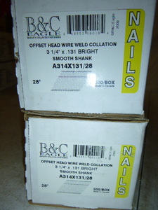 2 Boxes of B&C Eagle Offset Head Wire Weld Collation Nails
