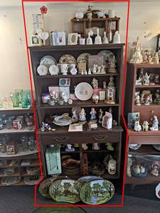 China Hutch w Contents - Figurines and More - Precious Moments and More - Hutch is about 67 x 36 x 16