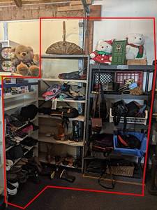 Large Lot of Shoes, Purses and More - Shelves NOT Included