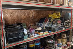 Large Lot of Office Supplies on Shelf - Shelf is about 6 Long - Shelf NOT Included
