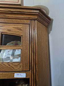 Solid Wood Corner Hutch  Cabinet - Contents NOT Included - Overall about 80 Tall x 52 Wide