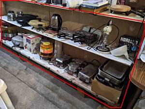 Contents of (2) Shelves - Kitchen Items and More - Shelves are about 8 Long each