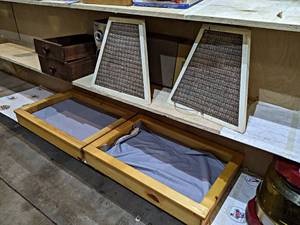 Vintage Speakers and 2 Wood Display Cases - Missing Glass - Cases are about 29 x 20 x 4 Each