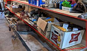 Contents of Shelf - Garage Items and More - Shelf is about 15 x 14 - Shelf NOT Included