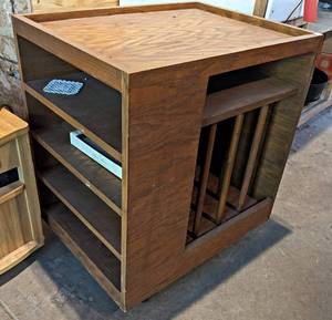 Solid Wood Rolling Shelf - About 27 x 24 x 18