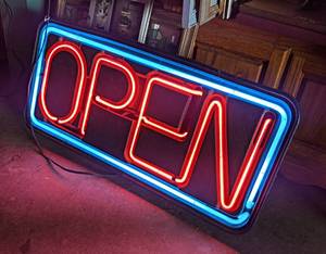 Neon OPEN Sign - Works - Overall about 36 x 16