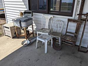 Antique Washing Machine, Vintage Chairs and More