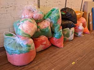 Lot of (15) Garbage Bags of Bubble Wrap