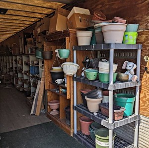 Contents of the Right Side of a Semi Trailer - Collectables, Flower pots, VHS Tapes, Books, 8-Track Tapes, Halloween, Thanksgiving Dcor, Cardboard Boxes, Baskets and More