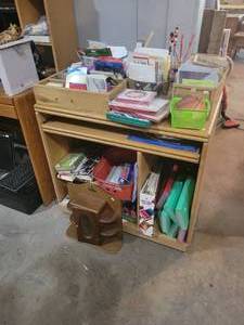 Rolling Shelf w Contents - Greeting Cards and More - Cabinet is about 33 x 20 x 33