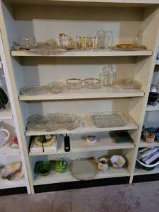 Contents of (5) Shelves - Glassware and More - Shelves are about 36 Wide Each