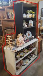(2) Bookshelves w Contents - Home Dcor and More - Shelves are about 42 x 16 x 30 and 40 x 25 x 12