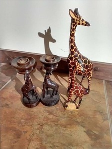 lot 117 image: Hand Carved Wooden Giraffes Made in Africa