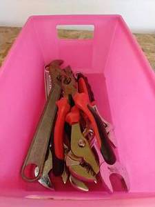 lot 195 image: Tote of Wrenches & Pliers