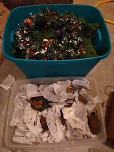 lot 264 image: (2)Totes of Christmas Decor
