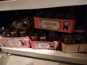 lot 280 image: Shelf of Canning Jars