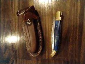 lot 373 image: Damascus Steel Folding Knife & Sheath